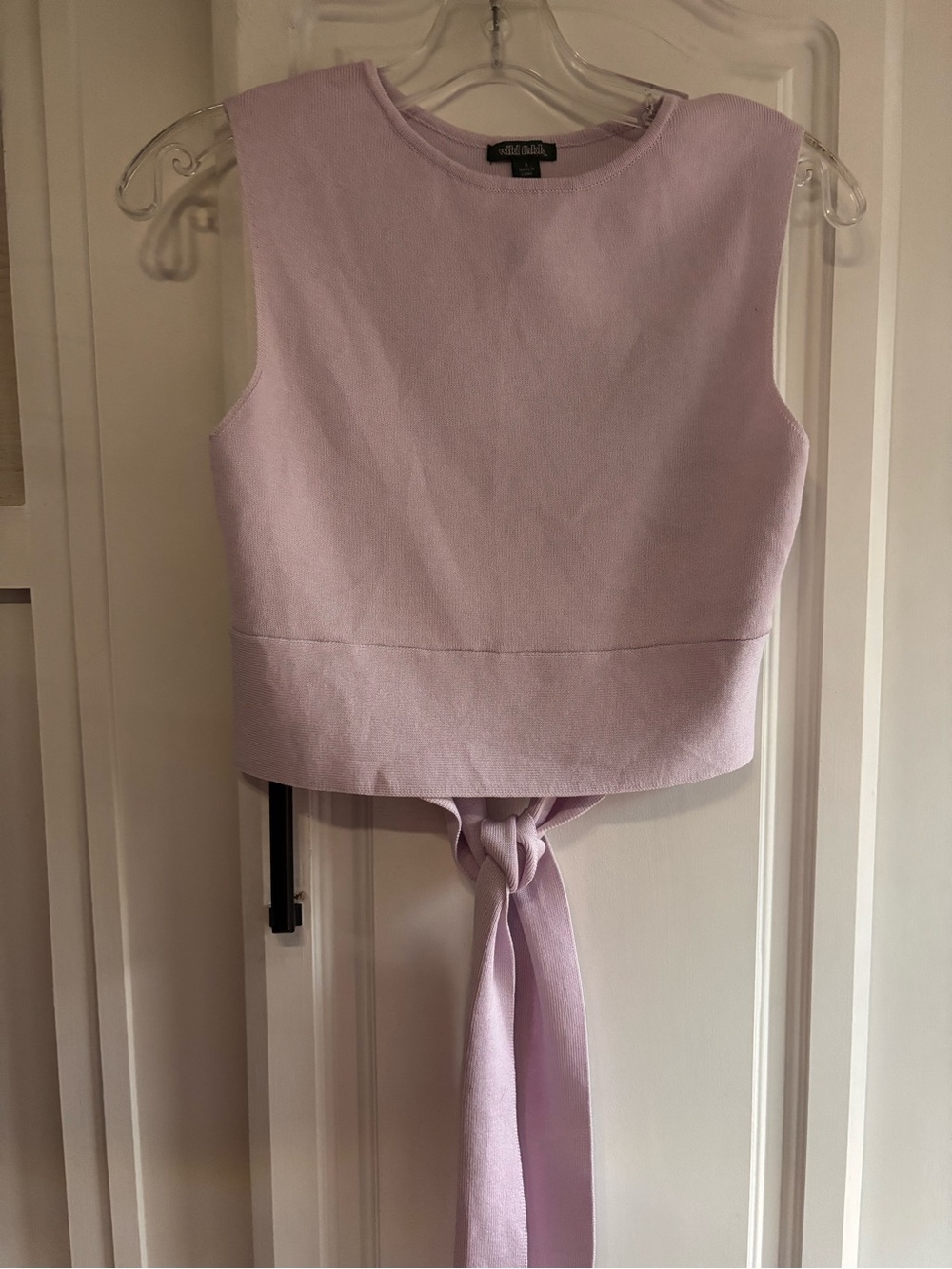 wild fable Lilac Sleeveless Tie-Back Crop Top